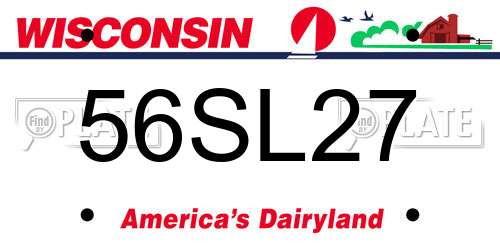 56SL27 Wisconsin License Plate