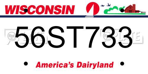 56ST733 Wisconsin License Plate