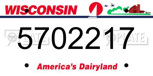 5702217 Wisconsin License Plate