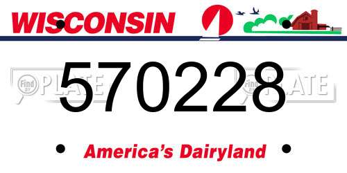 570228 Wisconsin License Plate