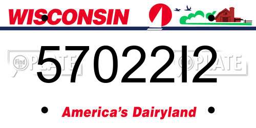 57022I2 Wisconsin License Plate