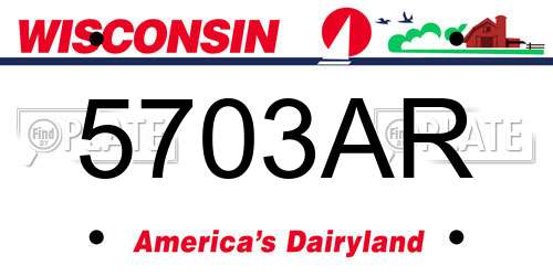 5703AR Wisconsin License Plate