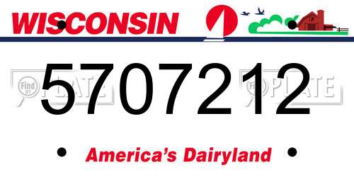 5707212 Wisconsin License Plate
