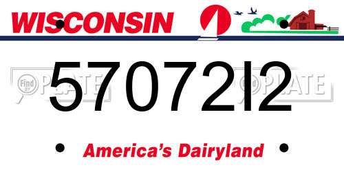 57072I2 Wisconsin License Plate