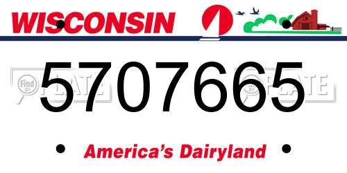 5707665 Wisconsin License Plate