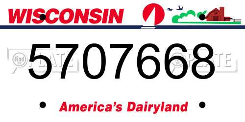 5707668 Wisconsin License Plate