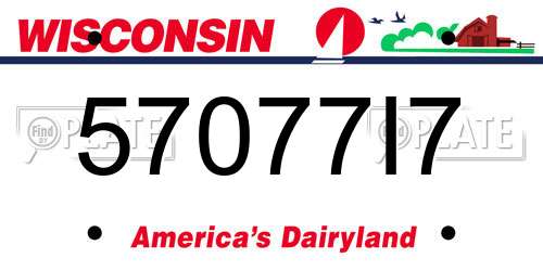 57077I7 Wisconsin License Plate