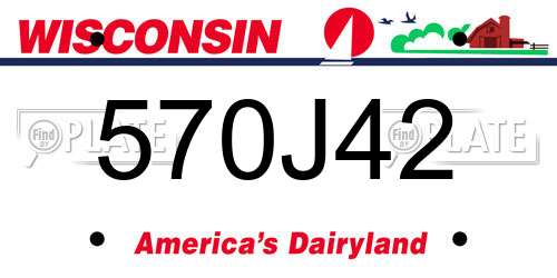 570J42 Wisconsin License Plate