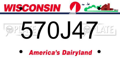 570J47 Wisconsin License Plate
