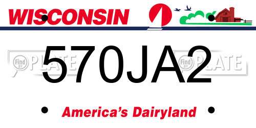 570JA2 Wisconsin License Plate