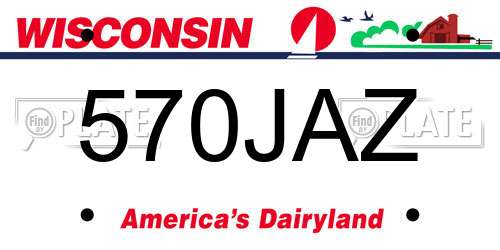570JAZ Wisconsin License Plate