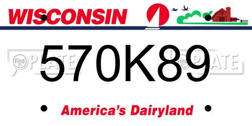 570K89 Wisconsin License Plate