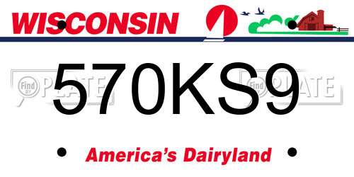 570KS9 Wisconsin License Plate
