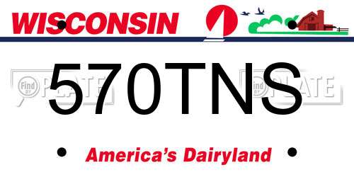 570TNS Wisconsin License Plate
