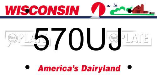 570UJ Wisconsin License Plate