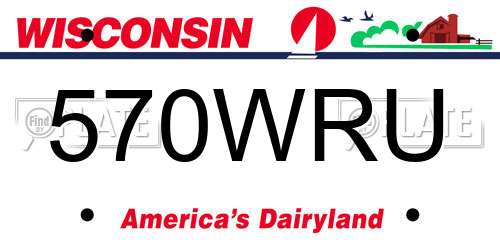 570WRU Wisconsin License Plate