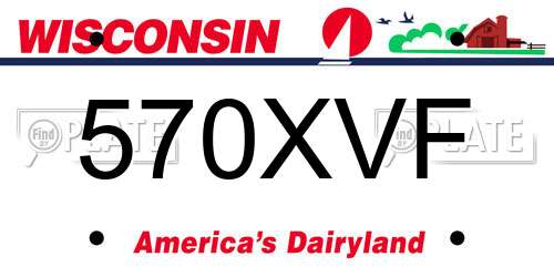 570XVF Wisconsin License Plate