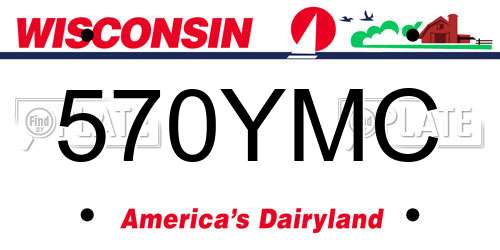 570YMC Wisconsin License Plate