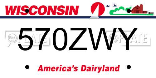 570ZWY Wisconsin License Plate