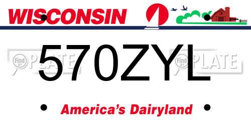 570ZYL Wisconsin License Plate