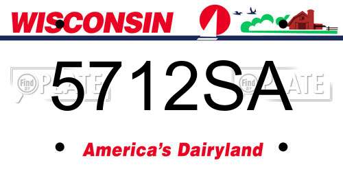 5712SA Wisconsin License Plate