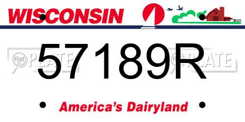 57189R Wisconsin License Plate