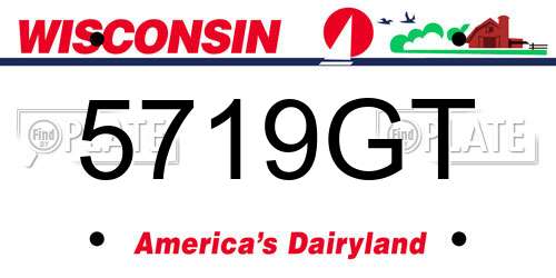 5719GT Wisconsin License Plate