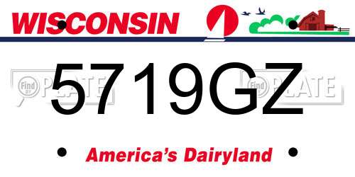 5719GZ Wisconsin License Plate