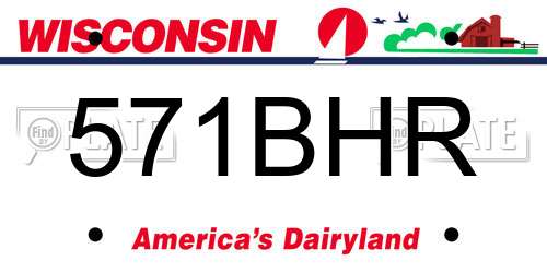 571BHR Wisconsin License Plate
