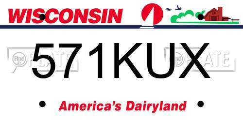 571KUX Wisconsin License Plate