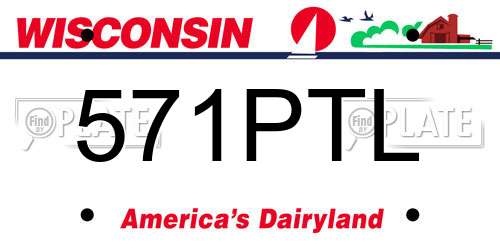 571PTL Wisconsin License Plate