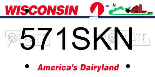 571SKN Wisconsin License Plate