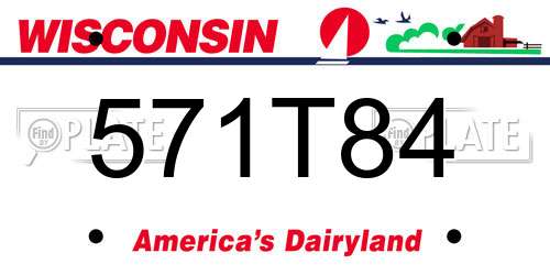 571T84 Wisconsin License Plate