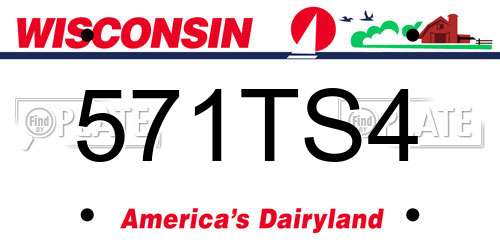 571TS4 Wisconsin License Plate