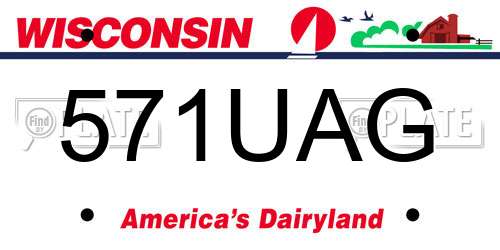 571UAG Wisconsin License Plate