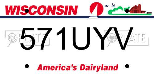 571UYV Wisconsin License Plate