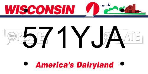 571YJA Wisconsin License Plate