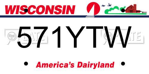 571YTW Wisconsin License Plate