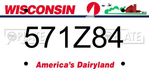 571Z84 Wisconsin License Plate