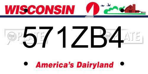 571ZB4 Wisconsin License Plate