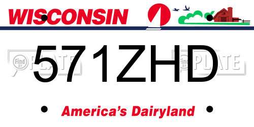 571ZHD Wisconsin License Plate