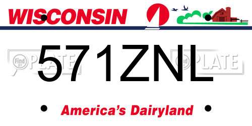 571ZNL Wisconsin License Plate