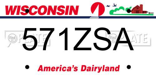 571ZSA Wisconsin License Plate