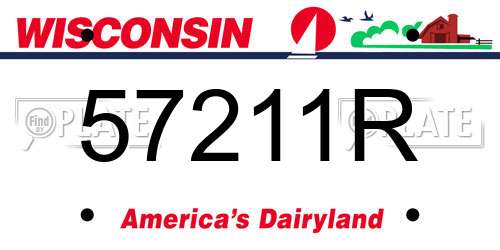 57211R Wisconsin License Plate