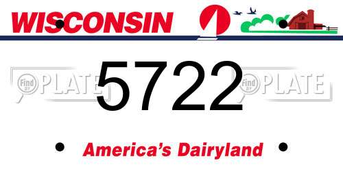 5722 Wisconsin License Plate