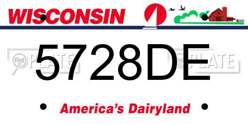 5728DE Wisconsin License Plate