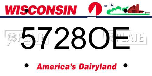 5728OE Wisconsin License Plate