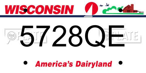 5728QE Wisconsin License Plate