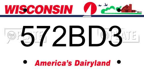 572BD3 Wisconsin License Plate
