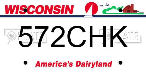 572CHK Wisconsin License Plate